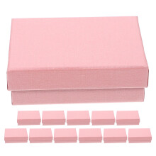 12Stk Schmuck Verpackungsboxen Mit , Rosa, Für Ringe & Ohrringe