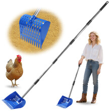 Chicken Manures Scooper Rakes Sifter Tool With Adjustable Handle