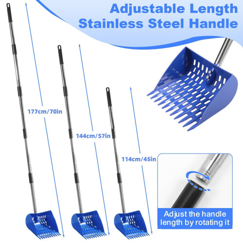 Chicken Manures Scooper Rakes Sifter Tool With Adjustable Handle 1