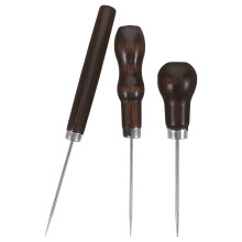 3Pz Punzoni in Legno E Metallo Per Cucito E Riparazione Pelle
