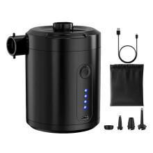 Small Air Pump Rechargeable Portable Electric Inflator Low Noise Deflator with Nozzles
