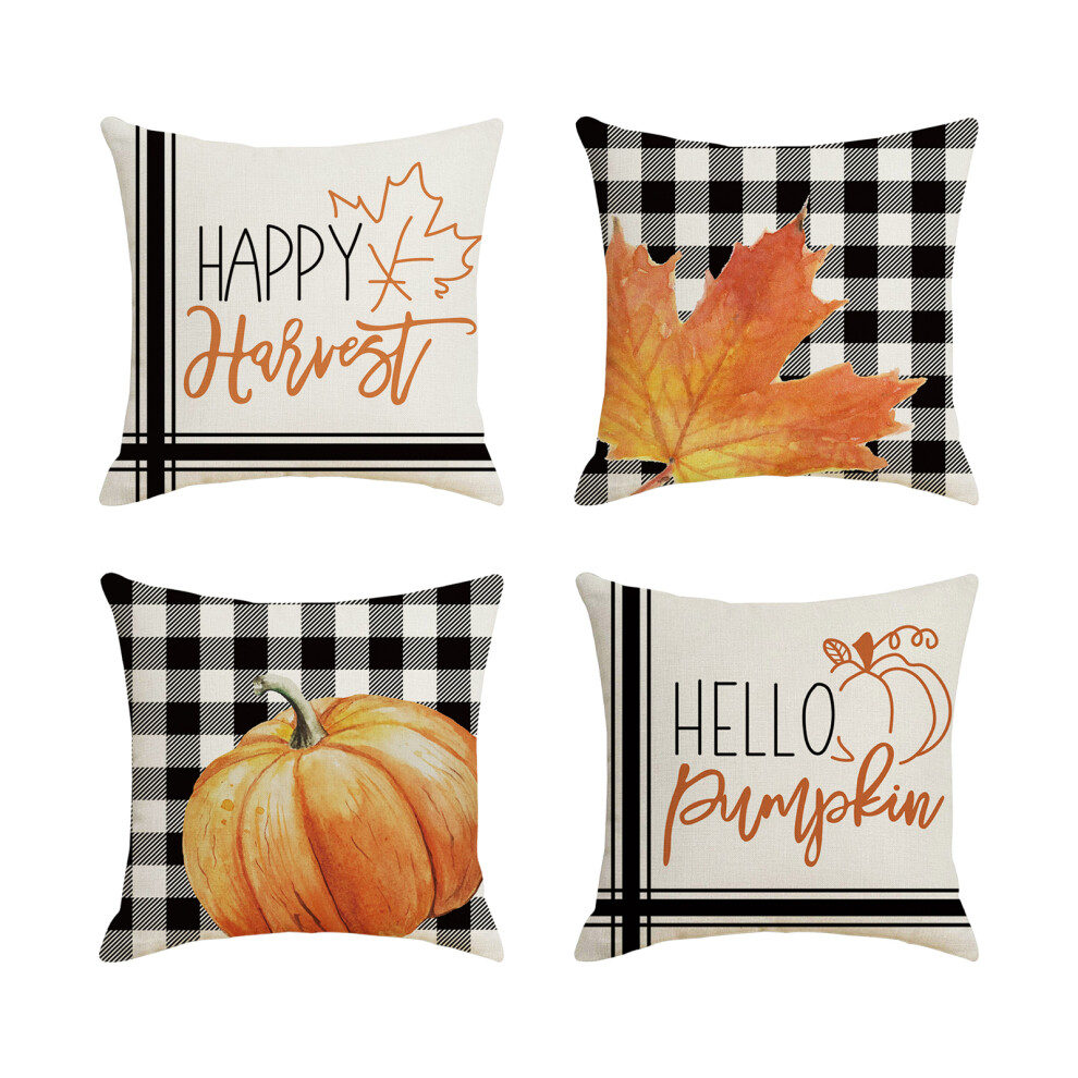 Harvest Splendor, Thanksgiving Pillowcase, 18x18 Flax Throw, Quick Zipper, Decorative Holiday Case