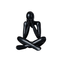 Moderne abstrakte Kunst-Denker-Figur,-Schwarz 4