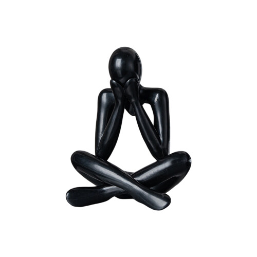 Moderne abstrakte Kunst-Denker-Figur,-Schwarz 4