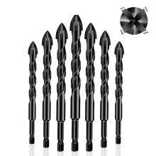1 Piece (8mm) Hex Phillips Tile Drill Bit Glass Ceramic Drill Bit for Concrete Drilling 4 Blades Carbide Drill Twist Drill Bit 3/4/5/6/8/10/12mm