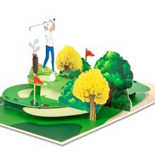 Golf Pop Up Card,Golf Greeting Cards 3D Birthday Card for Golfers Golf Gift for Men Pop Up Golf Retirement Golf Cards,Father's Day Card for Dad Male