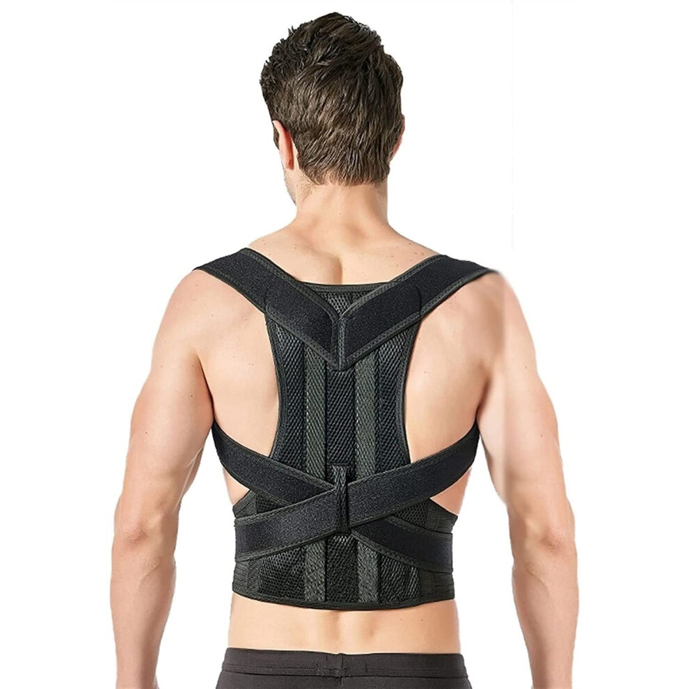 Posture correction, breathable, full back support for upper and lower back  Black
