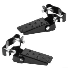 Fork Foot Step Peg for , Steel Foldable Design, Chrome Finish, 24mm 38mm Diameter (Black)