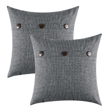 Decorative Linen Pillowcases, Polyester Blend Fabric With Invisible Zipper Closure, Ideal For Couch Sofa Living Room (Set Of 2)