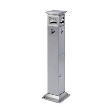 Standing Outdoor Multiple Smoke Vent Ash Column, Can Be Fixed Stainless Steel Standing Ashtray Cigarette Butt Holder