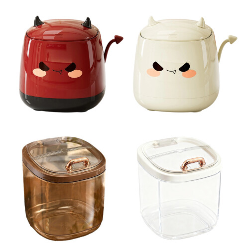 Modern Desktop Garbage Can with Press Open-Milky white little d 1