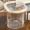 Modern Desktop Garbage Can with Press Open-Milky white little d 5