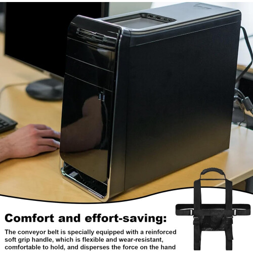 Desktop Computer Tower Carrier Harness  Adjustable Travel Holder with Handle 1