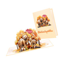 3D Popup Bear Greeting Card Happy Mother's Day Invitation Card