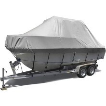 Rain Sun Protection Boat Cover Durable Canvas VHull 600D Waterproof 2124FT Grey