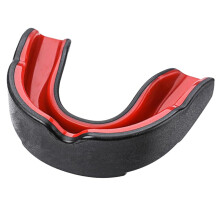 Kids Boxing Gum Shield with Storage Case Teeth Protection Sports Mouth Guard Double Colored for Boxing MMA Kickboxing Muay Thai Black Red