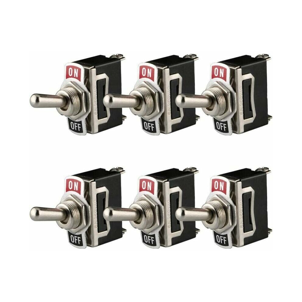 Plastic And Metal Toggle Rocker Switches, Rated Voltage Current 15A 250Vac/20A 125Vac With Waterproof Silicone Cap, 6Pcs, Durable Build 9190834269559