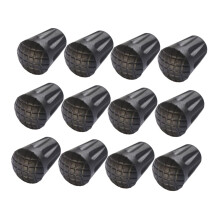 12 Pcs Skid Tips for Hiking Poles Durable Crutch Cover Accessories Black
