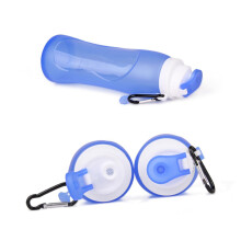 500ml Silicone Water Bottle Foldable Kettle Cup for Hiking Sports Bottle Carabiner Clip