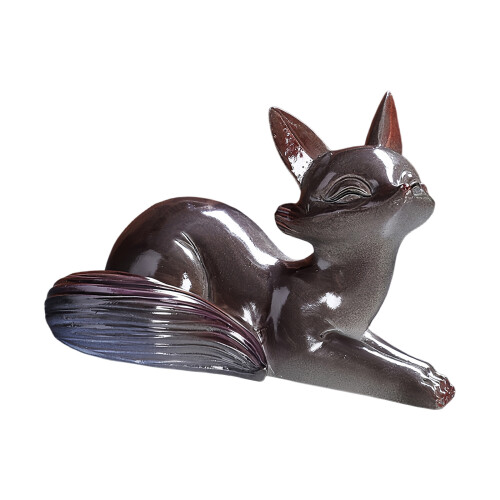 Lovely Handmade Resin Foxes Ornament Creative Gift-Lying down