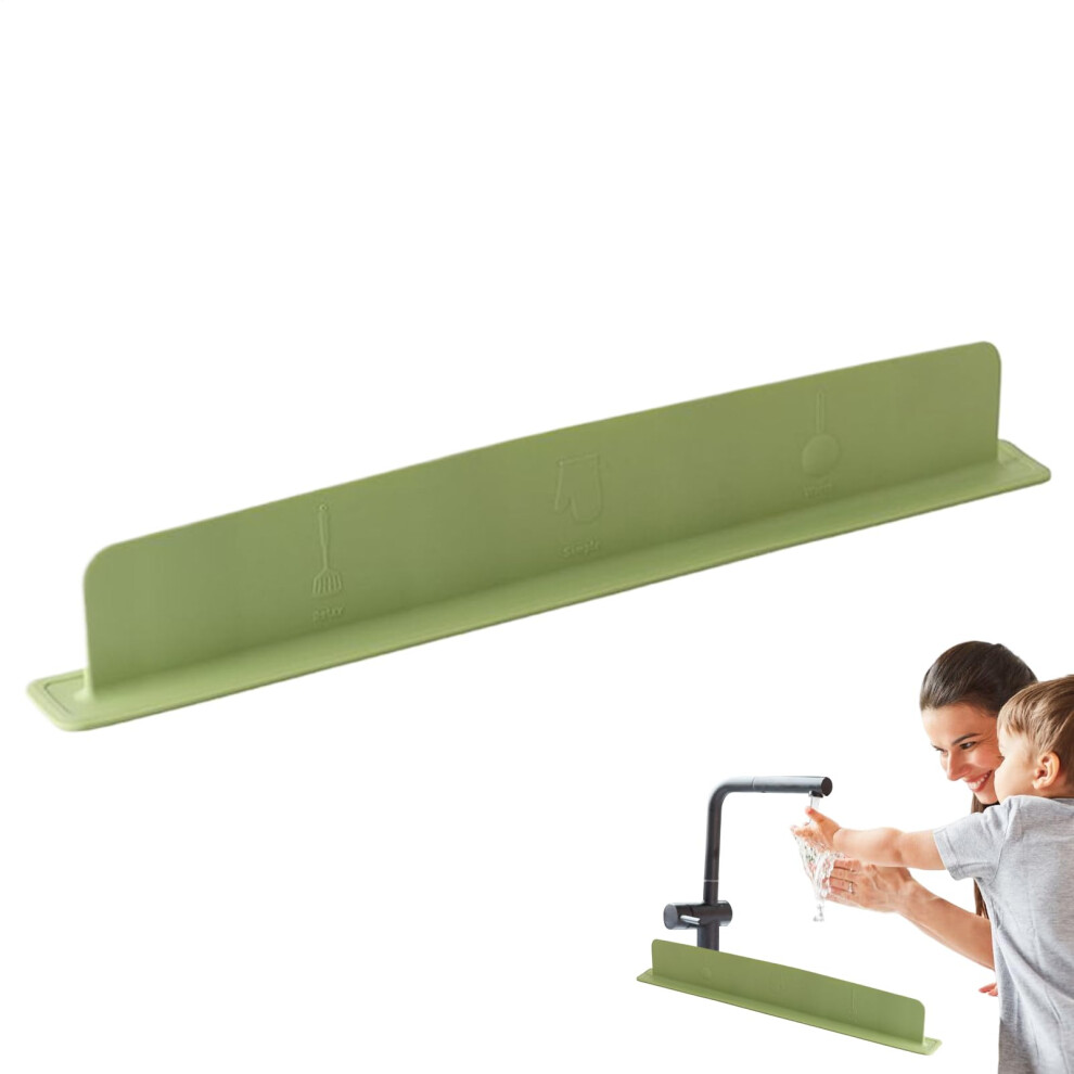 Sink Splash Guard, Silicone Sink Edge Protector, Kitchen Accessories, Suction Cup Protector For Home, Commercial Washbasins, Bar Counter Green 9426802167368
