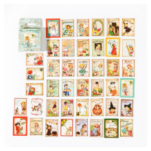 Vintage Aesthetic Scrapbook Kit, 45 Pieces, Labels, PET Stickers, Decorative Stationery, DIY Material