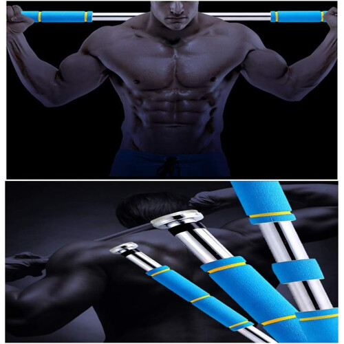 Adjustable pullup bar without screws, 65115 cm, 150 kg (Blue 85115cm) 1