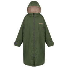 (SM, Dark Khaki) Regatta Outdoor Active Unisex Waterproof Zip Surfing Beach Changing Robe