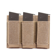 Tactical Magazine Pouch, Triple Pistol Magazine Pouch MOLLE for 1911 G1ock 9mm Black Khaki