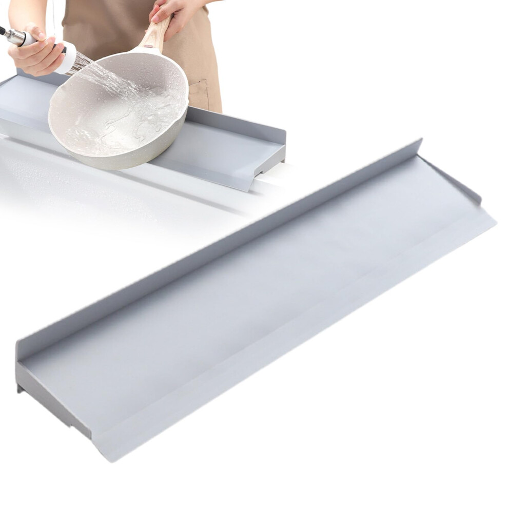 Sink Splash Guard Silicone Protector For Kitchen Bathroom Shower Blue Grey 9412369707925