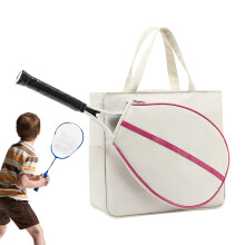 Tennis Racket Cover Bag Waterproof Storage Organizer for Players White