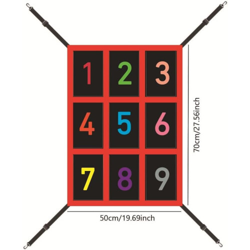 Wall Ball Strike Target  Pitching Team Training Aid,Adjustable Target For Baseball Net Practice, Numbered Strike Mat 2