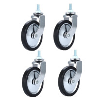 4 Packs 3 Inch Universal/Brake Food Wheel PP Wheels Trolley Silent Wheels Furniture (Universal)