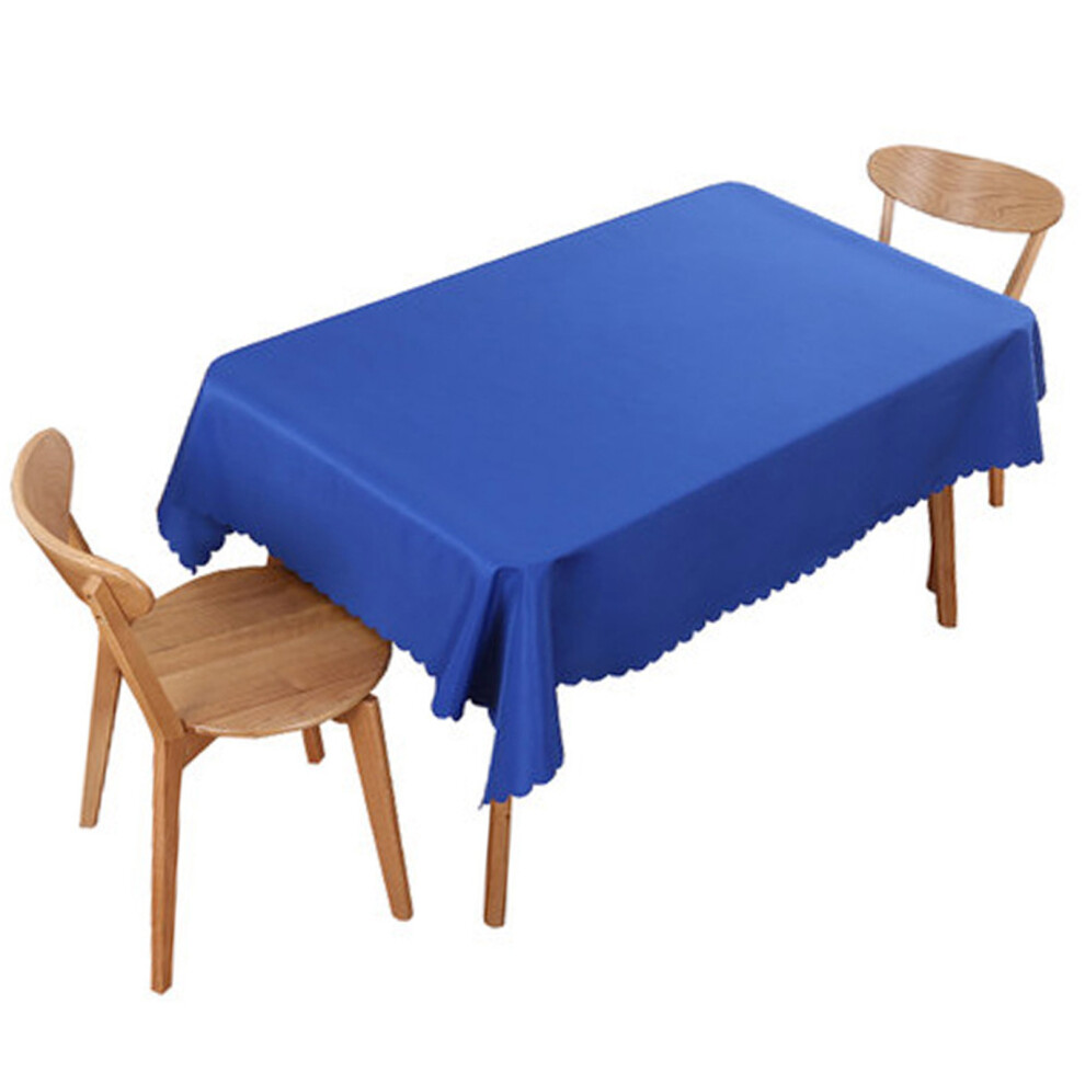 Stain Resistant Tablecloth Waterproof Royal Blue Durable Polyester Fabric Elegant Wrinkle Free Rectangle Cover for Weddings Banquets and Family Dinner