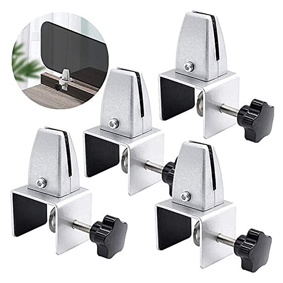 Glass Shelf Brackets, Glass Clamps 4 Pcs, Aluminum Alloy, Punching, Adjustable Screen Clamp 9426802170290