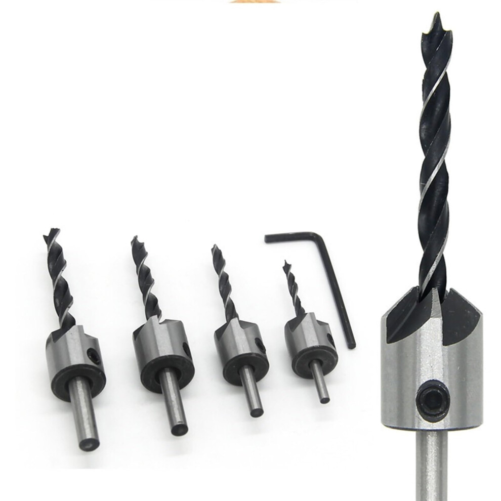 Speed Steel Countersink Drill Bit Set 310Mm For Wood Carpentry Reamer With Hex Wrench 1 Piece (5Mm) 9426802169201