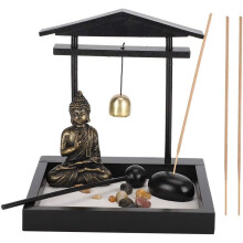 Ruhe und Entspannung mit Räuchersteinhalter, Zen-Garten-Set für Wohnzimmer-Meditation und Stressabbau, robuste Verarbeitung, hochwertige Matte