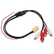 Flexibles und robustes Lautsprecherkabel mit RCA-Buchsenadapter (Plug & Play), hochwertiges PVC-Material für stabile Übertragung, Ersatzkabelbaum