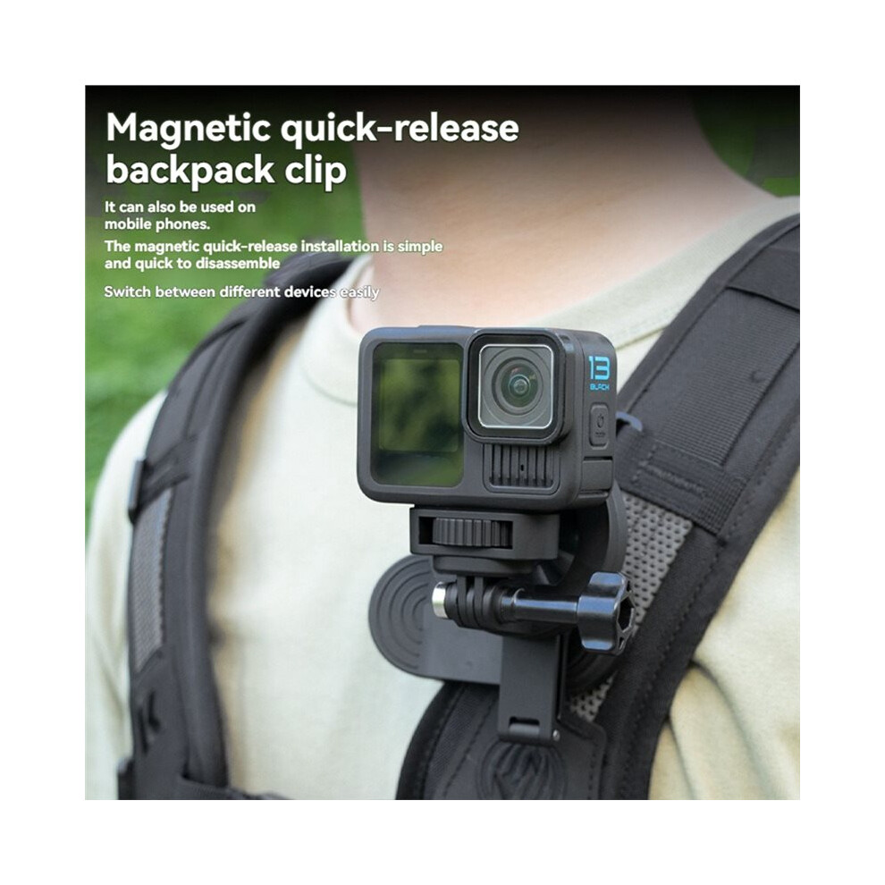 Quick-Release Magnetic Clip For Dji Action 6 5Pro 4 3 For Gopro 13/12/11 For Insta360 First-Person Shooting Chest Clip Black 4713366315942