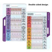 2pcs ECG/EKG Rhythm Pocket Card Double Sided EKG Rhythm Interpretation Badge Card ECG Rate Pocket Cards EKG Calipers