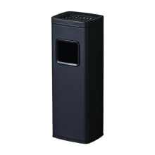 Hotel Ashtray, Vertical Ash Column, Stainless Steel Trash Can, Black Large