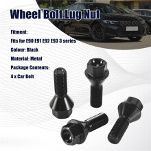 4Pcs Black Wheel Bolt Lug Nut for BMW E30 E36 E46 E60 E90 36136781150