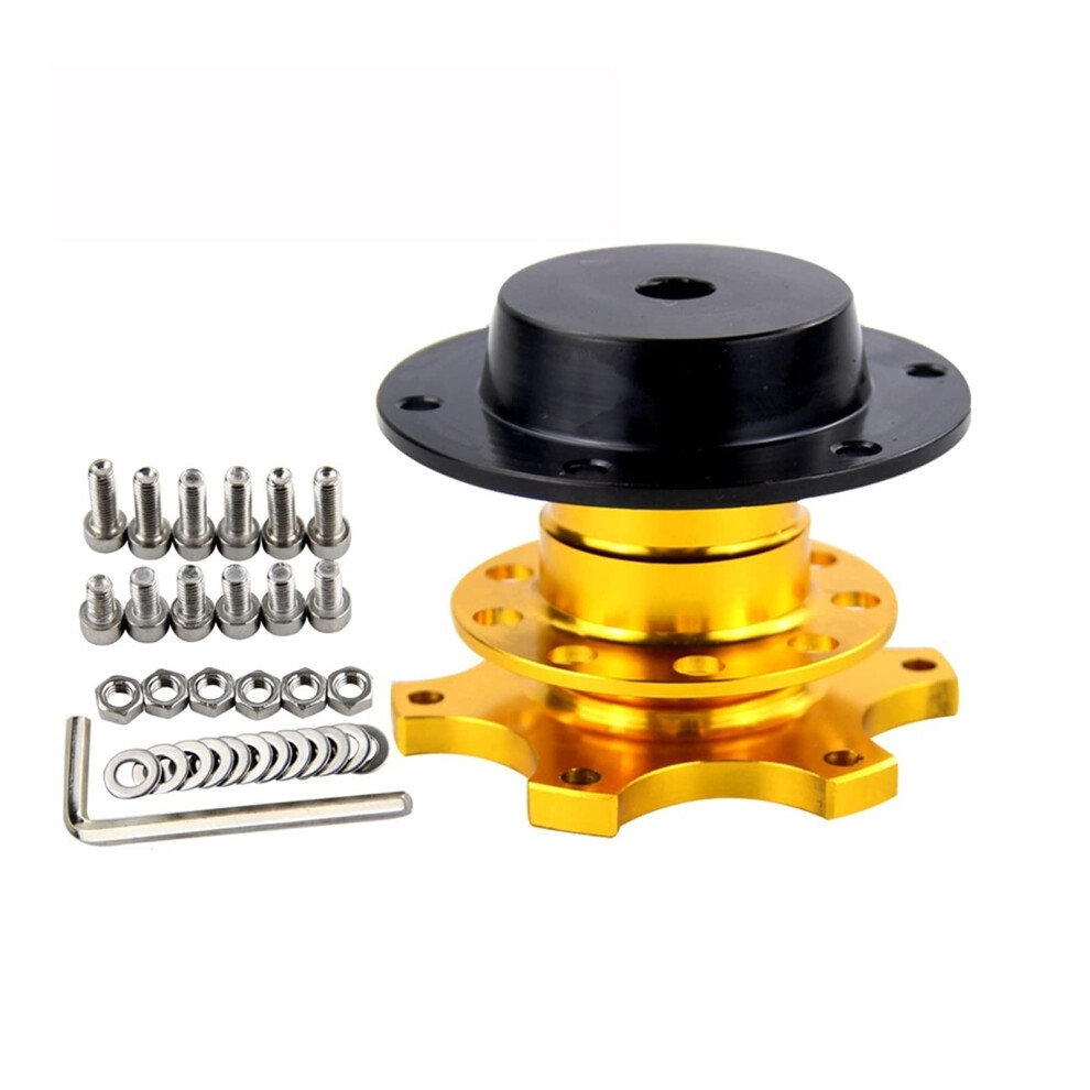 Steering Wheel Quick Release Snap Off Hub Adapter Steering Wheel Hub Boss Kit Car Steering Wheel Hub(Gold) Gold 9365049681414
