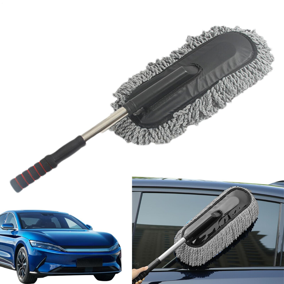 Car Duster Brush With Extendable Handle, Microfiber Duster For Car Interior Exterior, Vehicles, Home Grey 9412369721945