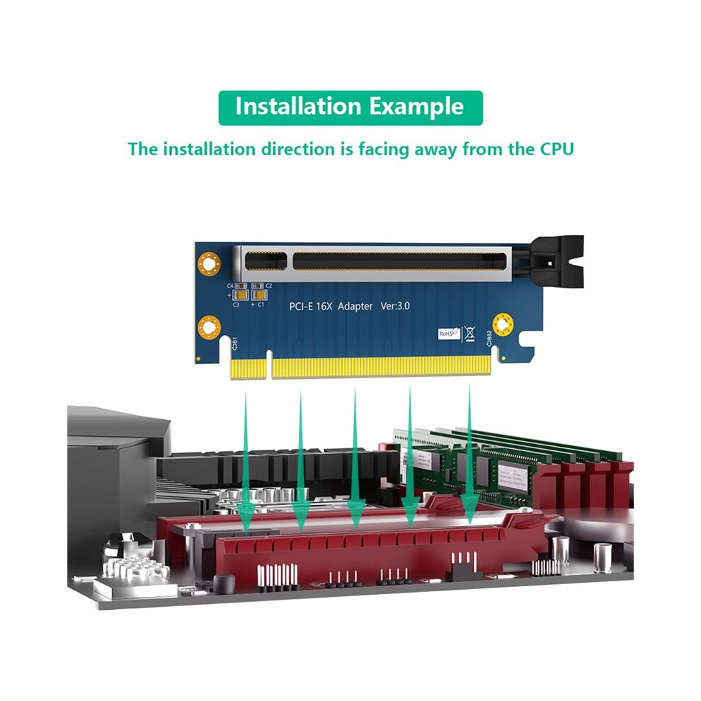 Pcie Riser Card Pci-Express 3.0 16X Riser Card, Pci Express 3.0 16X 90 Degree High Speed Riser Card For 2U Server 4854110131583