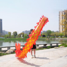 Juggling outdoors, 7 types of artistic flag dancing, dragon dance flags – dragon silk floaters (Rosso).