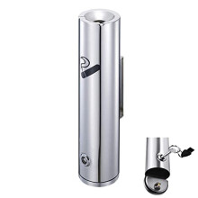 Wall Mounted Stainless Steel Cigarette Butt Receptacle Lockable Outdoor Ashtray for Pubs, Clubs, Restaurants (Silver)