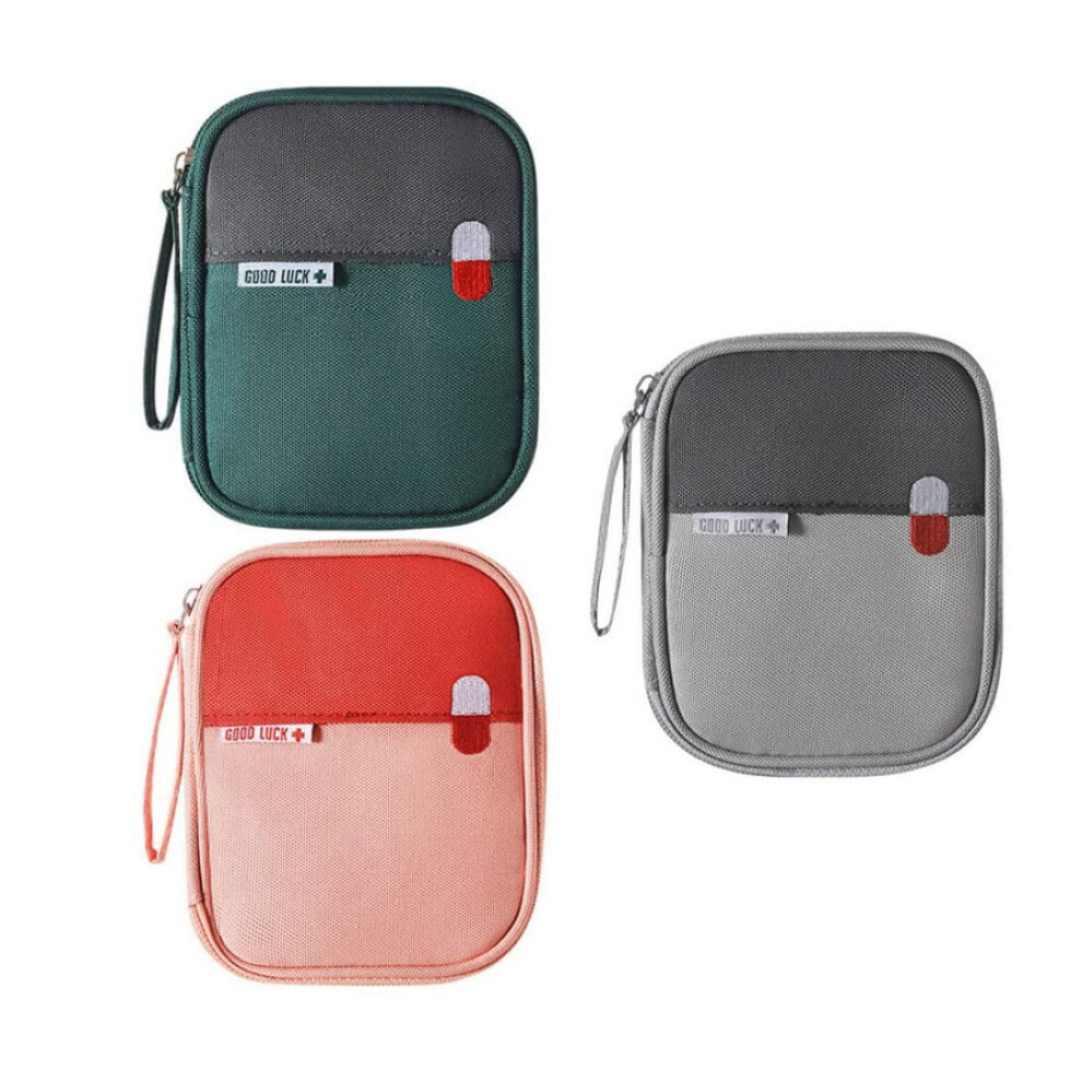 First Aid Suitcase Compact Emergency Bag Empty Survival Bag for Camping Travel Large Pink Survival Bag Small 3 pieces