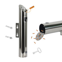 WallMounted Cigarette Butt Receptacle Outdoor Kit, Cigarette Ashtray, Cigarette bin, Cigarette Butt Receptacle.Stainless steel 1 Black (5*20cm)