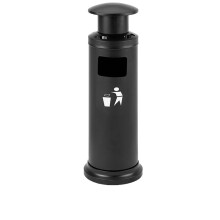 standing ashtray Large Outdoor Floor Standing Ash Column Cigarette Cigarette Butt Collection Stainless Steel Rainproof outdoor ashtray(Black)